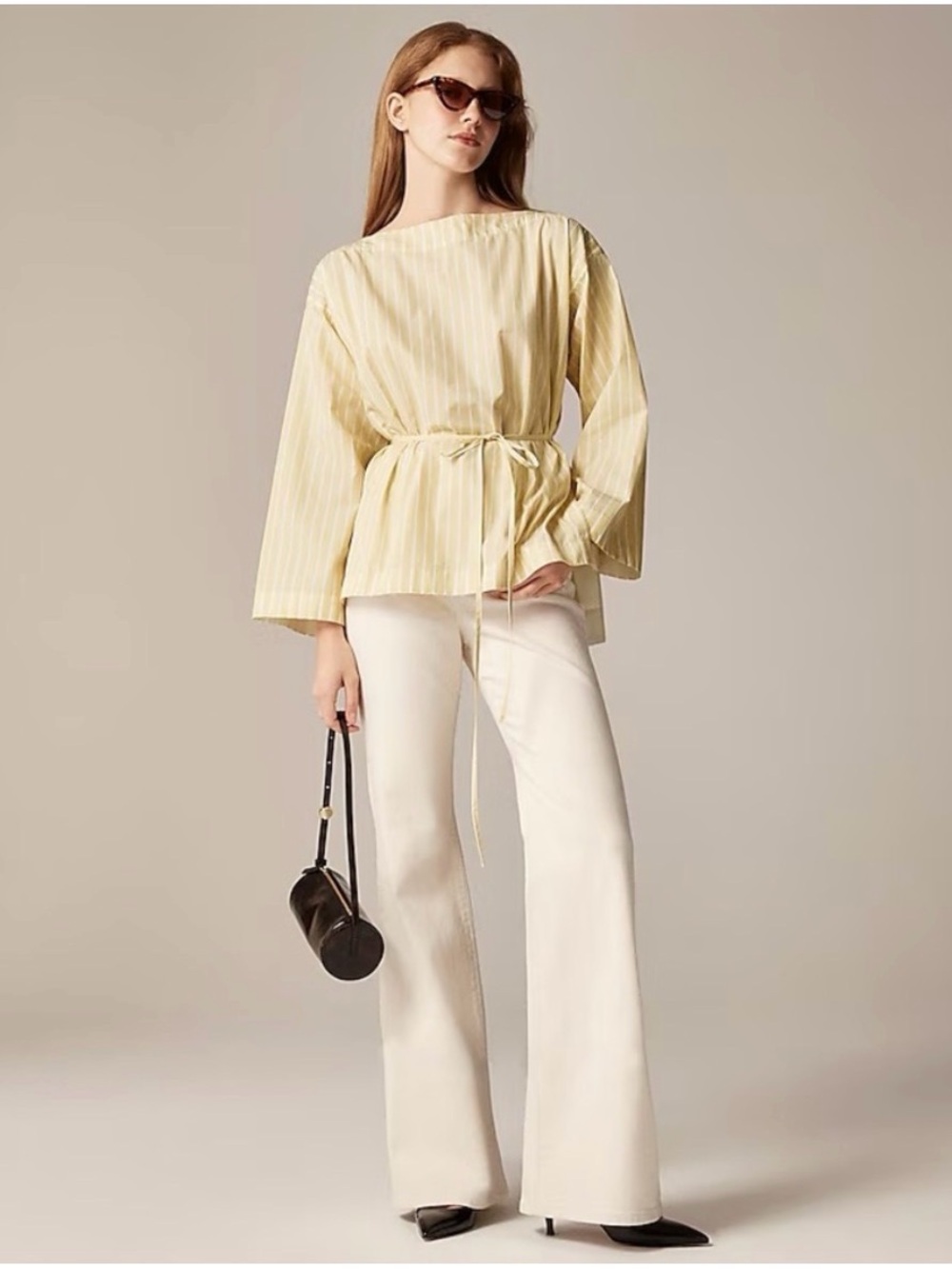 J.Crew Ciel top in striped cotton poplin